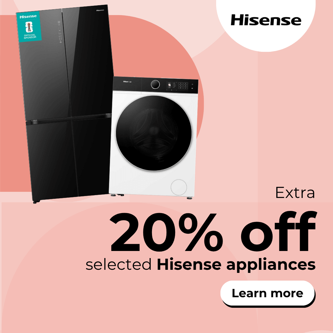 Up to an extra 20% off selected Hisense appliances